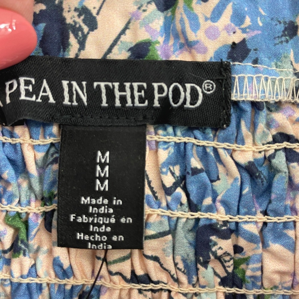 A Pea in the Pod Sundress Womens Medium Pink Floral Smocked Maternity Maxi - Picture 4 of 12